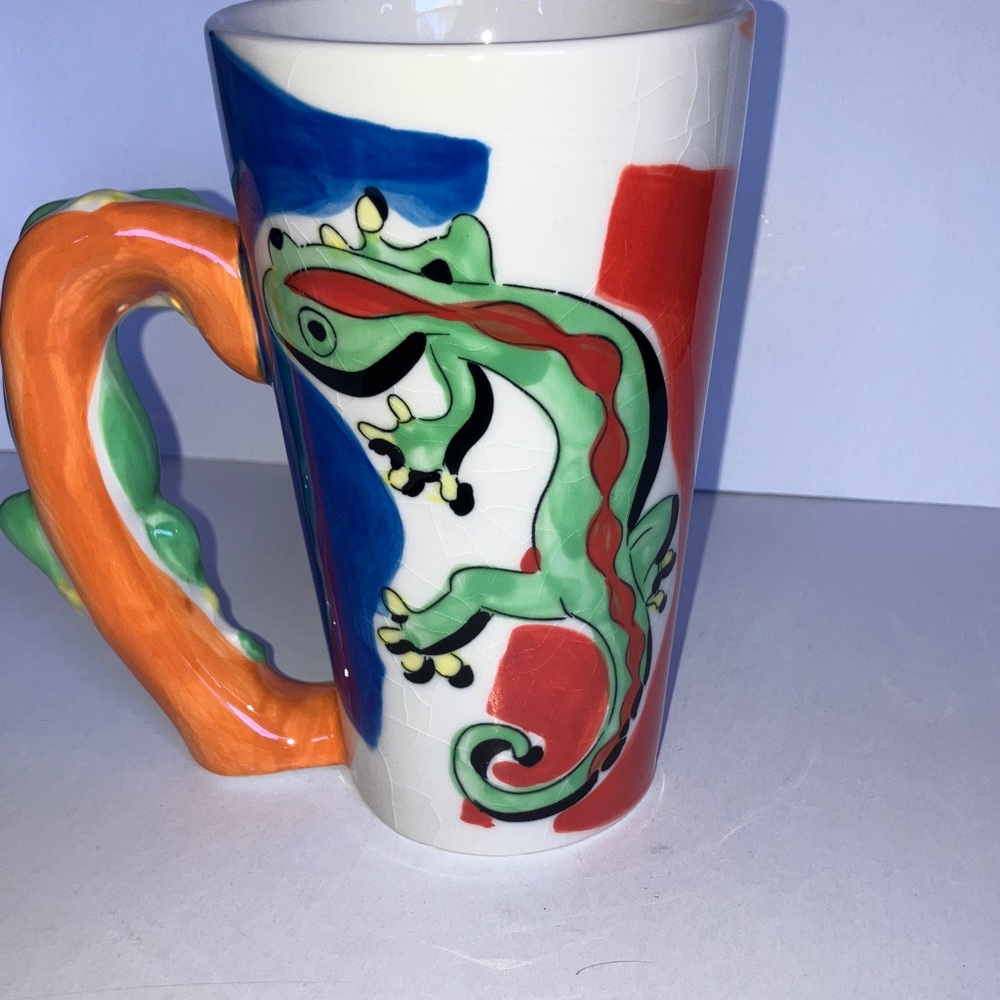 Colorful Lizard Handle Tall Mug - Picture 4 of 5